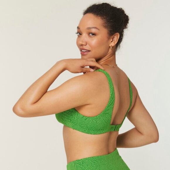 NWT Andie Swim The Rye Bikini Top Green Zebra Print Size XL - Picture 3 of 9